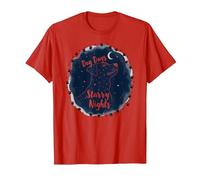 Dog Days Starry Nights Celestial Canine T-Shirt, Homme, Rouge, M