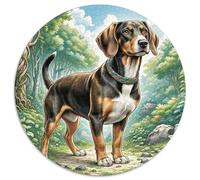 Dog de cerf 1000 Pièces Puzzle Rond Adultes Et Enfants Qualité Supérieure Impossible Difficile Entertainment Artist Art' Relaxation Assemble 1000pcs (67.5x67.5cm)