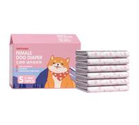 Dog Diapers, Pet Wrap Pads, 10 Pieces Absorbent Leakproof Wraps, Elastic Fit Design, Multicolor Pack Variety, Animal Protection for Indoor, Travel, Recovery Use, Multicolor