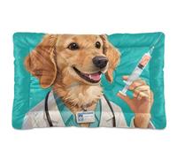 Dog Doctor Fun Tapis de cage lavable doux et antidérapant pour chiens de taille moyenne/grande 91,4 x 61 cm