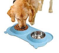 Dog Double Feeding Bowl, Slip Food Bowls, Detachable Non-Skid Stainless Steel Dish Small, Medium, Large Dogs and Cats, Durable Pet Station for Convenient Mealtime