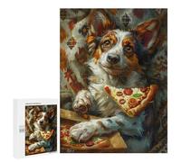Dog Eating Pizza Art Print-1 Puzzle 1000 Pièces Educa Jouet en Bois Cadeau Unique Décoration Intérieure Jeu Éducatif Challenge Toy Adultes Et Enfants À Partir De 14 Ans 500 PCS
