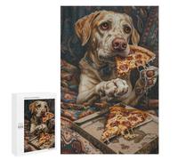 Dog Eating Pizza Art Print Puzzle 1000 Pièces Educa Jouet en Bois Cadeau Unique Décoration Intérieure Jeu Éducatif Challenge Toy Adultes Et Enfants À Partir De 14 Ans 1000 PCS