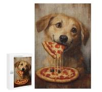 Dog Eating Pizza Painting-1 Puzzle 1000 Pièces Educa Jouet en Bois Cadeau Unique Décoration Intérieure Jeu Éducatif Challenge Toy Adultes Et Enfants À Partir De 14 Ans 1000 PCS