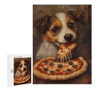 Dog Eating Pizza Painting-2 Puzzle 1000 Pièces Educa Jouet en Bois Cadeau Unique Décoration Intérieure Jeu Éducatif Challenge Toy Adultes Et Enfants À Partir De 14 Ans 500 PCS