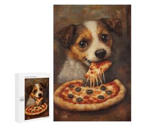 Dog Eating Pizza Painting-2 Puzzle 1000 Pièces Educa Jouet en Bois Cadeau Unique Décoration Intérieure Jeu Éducatif Challenge Toy Adultes Et Enfants À Partir De 14 Ans 1000 PCS