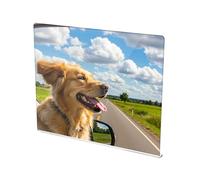 Dog Enjoying Planche à découper en voiture avec bord à lèvre, planche à découper pour légumes, 41,9 x 34 cm