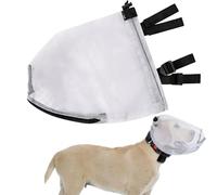 Dog Face Cover for Small Breeds - Breathable Mesh 30x21x20cm | Lightweight Hood Net Safety Guard | Protective Pet Head Cover for Hiking Camping Training Outdoor Adventures Chihuahua Dachshund