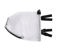 Dog Face Cover, Mesh Head Protector, 11.81x8.27x7.87 inches, Breathable Shield Lightweight & Portable Design, Zippered Net for Outdoor, Adventures, Climbing, Hunting and Beach, White