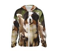 Dog Family - Chemise de soleil pour homme UPF 50+ avec protection solaire pour femme - Veste à capuche à manches longues Rashguard, noir, X-Large