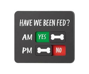 Dog Fed Sign - AM PM Feeding Chart Reminder Board, Have We Been Fed Status Indicator, Pet Meal Schedule Sign, Kitchen Fridge Wall Door Home Apartment Cage Crate Daily Care Use Accessory