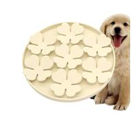 Dog Feeder - Silicone Suction Treat Puzzle Bowl, Flower Raised Design