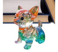 Dog Figurine - Rainbow Gradient Resin, Abstract Puppy Statue, Modern Art Home Accent, Colorful Table Desk Decoration, Home & Garden Category, 6 Inch Small Sculpture, Shelf Bedroom Office Decor