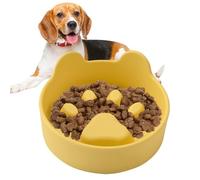 Dog Food Bowl Slow Feeder, Anti-Choke Paw-Shaped Design, 5.12x5.12x2.28 inches Non-Slip Silicone Base, Improves Digestion, Reduces Gulping Blue, Medium, for Puppies and Adult Dogs