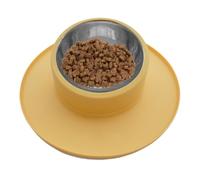 Dog Food Bowl - Stainless Steel Feeding Dish, Silicone Non Skid Base