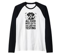 Dog Food Inspector Joke Tee with Lab Humor and Cute Retrieve Manche Raglan