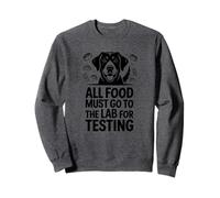 Dog Food Inspector Joke Tee with Lab Humor and Cute Retrieve Sweatshirt