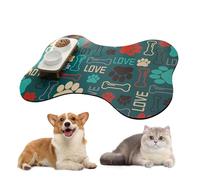 Dog Food Mat, Anti-Slip Dog Cage Foot Mat, Quick-Dry Waterproof Dispenser, 19.69x27.56 inches, Portable Compact Lightweight Pet Supplies for Water Bowls, Multicolor