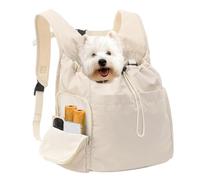 Dog Front Carrier Backpack - Breathable Pet Chest Bag | Polyester | Supports Pets Up To 15 Lbs, Large Capacity Hands-Free Transport, Portable, For Outdoor Travel, Hiking & Walking