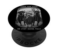 Dog Gang in Hoodies Smoking We Just Wanna Talk Judas PopSockets PopGrip Adhésif