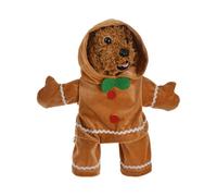 Dog Gingerbread Costume - Winter Christmas Pet Outfit | Holiday Cosplay Apparel, Cute Festive Dress, Soft Comfortable Fabric | For Home, Party, Walking, Thanksgiving, Lawn, Outdoor, Apartment, Park, I