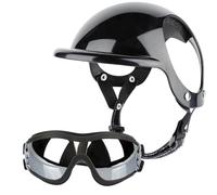 Dog Goggles - Dog Sunglasses - Pet Helmet - Adaptable Protective Abs Helmet with Ventilation & Uv Shield Glasses, Secure Fit for Small to Large Dogs, Stylish Eye Safety for Outdoor Travel & Riding