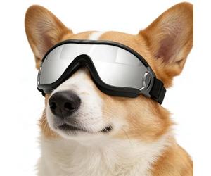 Dog Goggles | UV Block Shock Proof Wind-Proof Pet Eyewear | Pet Glasses | for Small Medium Large Puppy Home Indoor Outdoor Camping