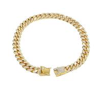 Dog Gold Chain - Fashion Dog Collar | Luxury Dog Collar | Crystal Dog Collar Gold 9.84 inches Dog Chain | Gold Dog Chain Collar Dog Necklace with Buckle Walking Pet Collar for Small Dogs