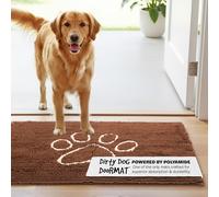 Dog Gone Smart Dirty Dog Paillasson en Microfibre Super Absorbant - Lavable en Machine avec Dos antidérapant - Taille L - Amande