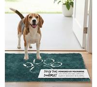 Dog Gone Smart Dirty Dog Paillasson en Microfibre Super Absorbant - Lavable en Machine avec Dos antidérapant - Taille M - Bleu pétrole