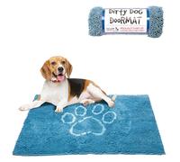 Dog Gone Smart Dirty Dog Paillasson en Microfibre Super Absorbant - Lavable en Machine avec Dos antidérapant - Taille M - Aqua