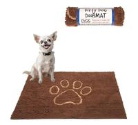Dog Gone Smart Dirty Dog Paillasson en Microfibre Super Absorbant, Lavable en Machine avec Dos antidérapant, Taille S, Marron Moka