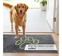 Dog Gone Smart Dirty Dog Paillasson en Microfibre Super Absorbant - Lavable en Machine avec Dos antidérapant - Taille L - Gris Froid