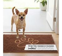 Dog Gone Smart Dirty Dog Paillasson en Microfibre Super Absorbant, Lavable en Machine avec Dos antidérapant, Taille S, Marron Moka