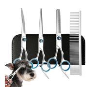 Dog Grooming Shears | 3 Pieces Trimming Shears with Comb - Stainless Steel Straight Curved Thinning Pet Scissors,for Cat Puppy Home Face Paw Ear Care Haircut Beauty