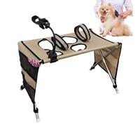 Dog Grooming Table Foldable Quick Dry Breathable Mesh Bathing Stand | 23.6x13.0x15.7 In Sturdy Iron Frame (930g), Breathable 6-Hole Quick-Dry Mesh Support, Foldable Space-Saving Bath & Bathing St