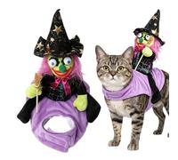 Dog Halloween Costume Pet Outfit with Adjustabl Delivers E Chest Strap | Halloween Witch Riding Small Dog Costume for Party Cosplay Event Outdoor