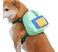 Dog Harness Backpack - Twill Fabric 12x12x5cm to 15x15x6cm | Dog Hiking Pack with Double D Ring, Waterproof Dogs School Bag | Small Pet Backpack for Samoyed Golden Retriever Puppy Outdoor Travel