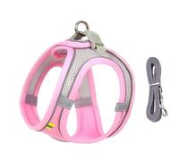 Dog Harness Leash Set for Small Dogs Adjustable Puppy Cat Harness Gilet (Pink,M 6-9 kg)