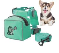 Dog Harness with Backpack, Cartoon Pet Vest Harness with Traction Rope, (18.11 inches) Adjustable Cute Bear Rabbit Dinosaur Pattern Harness for Small Dogs and Cats, Travel Camping Gear