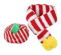 Dog Hat and Scarf Set, Knitted Pet Christmas Costume, Cozy Plush Winter Outfit with Elastic Headband and Pom Pom, Machine Washable Holiday Accessory for Small Medium Large Dogs and (L)
