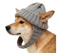 Dog Hat - Cute Knit Headwear for Winter Photoshoot | Wool Material, 40g Lightweight Build, 36-50cm Circumference, Warm Trapper Style, Pet Supplies for Kitten Small Medium Large, Camping Walking