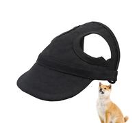 Dog Hat, Sun Protection Pet Hood, Adaptable Dog Headwear, Earhole Design, Breathable Outdoor Cap, Black Color, Ideal for Small to Large Breeds in Hot Weather Activities