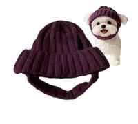 Dog Hat with Ear Holes - Stretch Soft Knit Pet Beanie for Large & Medium Dogs, Comfortable Winter Snood for Cold Weather, Halloween & Christmas Photography Accessory | Red