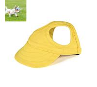 Dog Hats for Small Dogs with Ear Holes, Lightweight Dog Visors for Medium and Large Dogs, Pet Sunhat Outdoor Walks, Beach & Summer Activities (Yellow,X-Large)