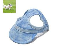 Dog Hats for Small Dogs with Ear Holes, Lightweight Dog Visors for Medium and Large Dogs, Pet Sunhat Outdoor Walks, Beach & Summer Activities (Cloud Blue,Small)