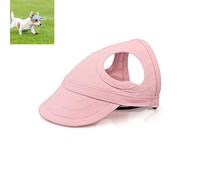 Dog Hats for Small Dogs with Ear Holes, Lightweight Dog Visors for Medium and Large Dogs, Pet Sunhat Outdoor Walks, Beach & Summer Activities (Pink,Large)