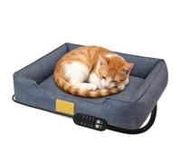 Dog Heating Pad - Linen Cat Heating Pad, USB Powered 4-Temp With Timer, Pet Heatings Pads For Dogs Cats, Pet Heatings Pads For Puppy Kitten Winter Cold Weather Indoor Home Living Room Balcony Apartmen