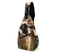 Dog Herding Sheep Sling Bag for Men Women Crossbody Backpack Dog in Flower Field Crossbody Bag Chest Bags for Travel Sport