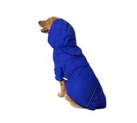 Dog Hooded Raincoat Waterproof Dog Outdoor Clothing Reflective Strip Design Suitable for Small Medium and Large Dogs(Blue,2XL)